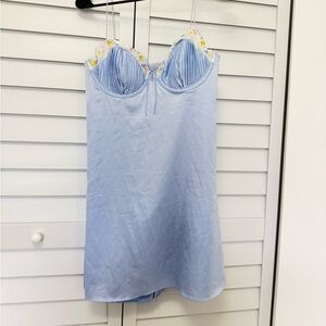 For Love And Lemons Light Blue Nighty with Lace